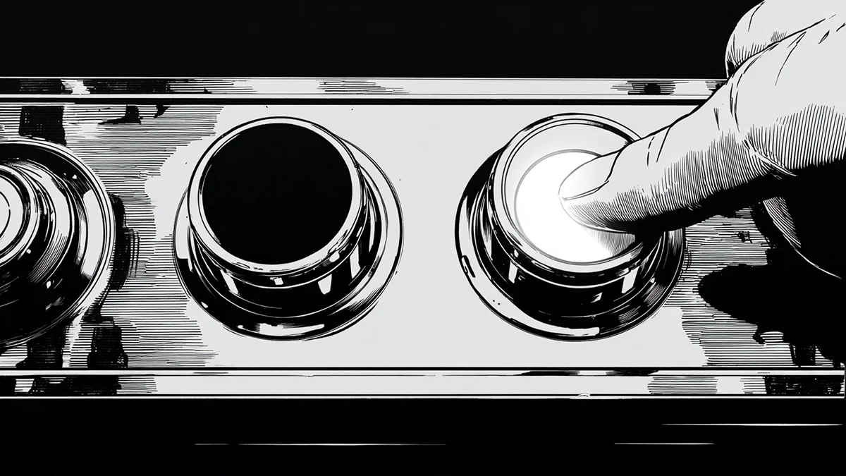 Burnt Ash approaching espresso machine with misplaced confidence