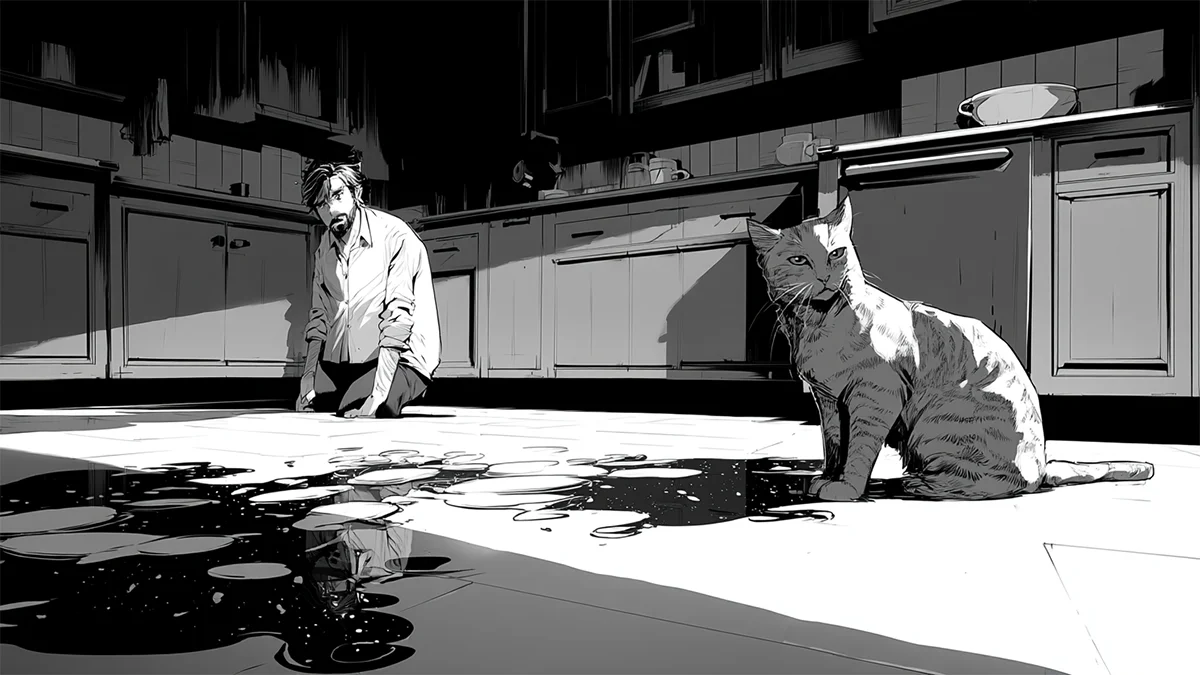 Espresso cascading everywhere - a caffeinated crime scene