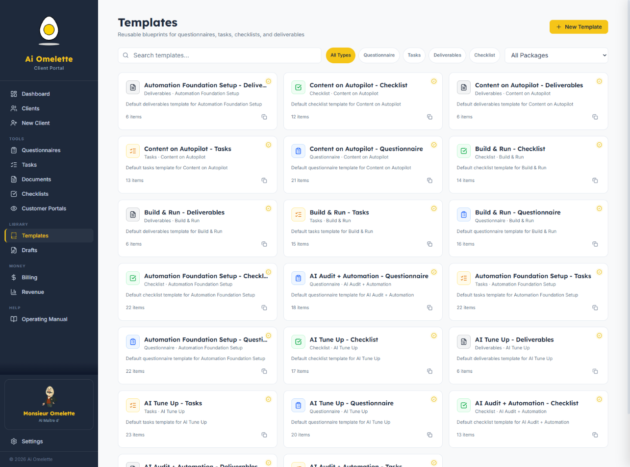 Template & Draft System screenshot